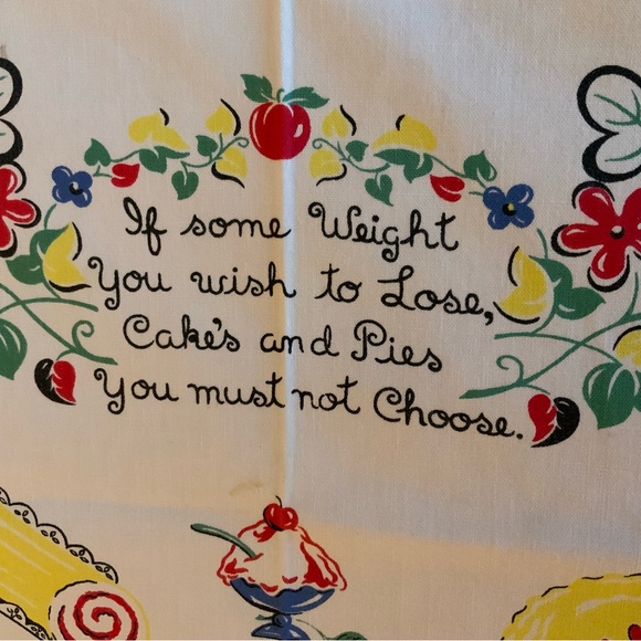 Vintage Dieting Fruit and Floral Tablecloth - Picture 10 of 14